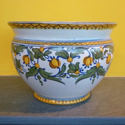 portavaso cachepot antiche foglie con fiori