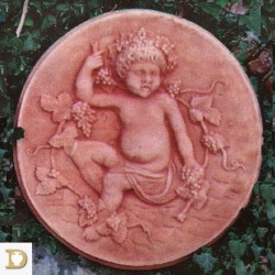 pannello ovale putto con uva